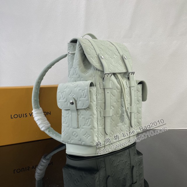 Lv路易威登2023專櫃新款Christopher小號雙肩包 LV壓花皮男士背包書包 M23146 ydh5245